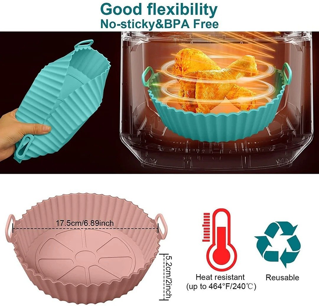 (🌲EARLY CHRISTMAS SALE - 50% OFF) 🔥Air Fryer Silicone Baking Tray, Buy 5 Get 5 Free & Free Shipping