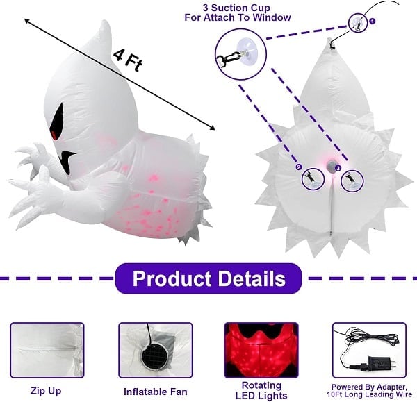 🎁TikTok Last Day Sale - 70% OFF🎉LED Halloween Inflatable Ghost👻