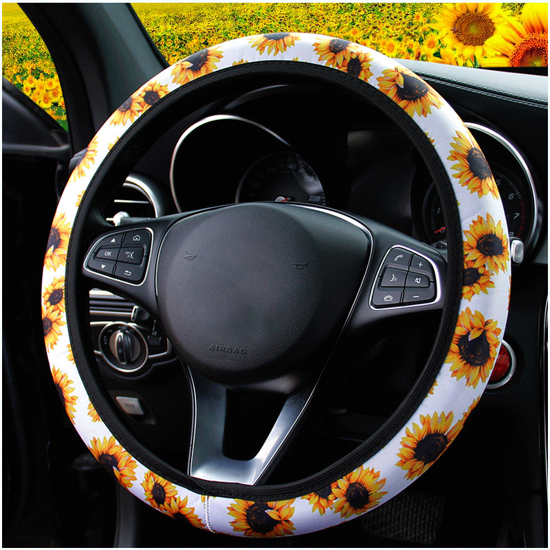 💖 (Women's Day Sale - 50% OFF) Sunflower Stretchy Steering Wheel Cover, Buy 2 Free Shipping