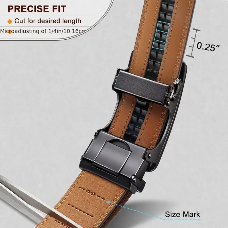 🔥Father's Day Sale 49% OFF - Leather Ratchet Belt With Adjustable Buckle