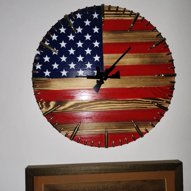 🔥Handmade American Flag Clock (𝐀𝐥𝐚𝐧 𝐄𝐰𝐞𝐧 𝐇𝐚𝐧𝐝𝐦𝐚𝐝𝐞®)