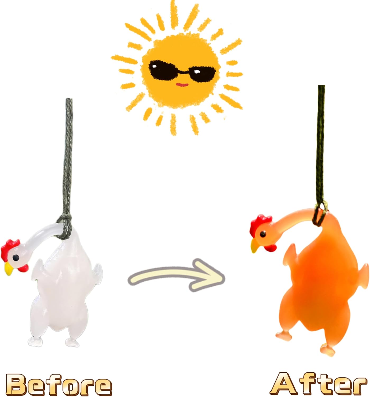 ⏰LAST DAY SALE 50% OFF💥Uv Color-Changing Chicken Pendant⚡Buy 2 Get 2 Free