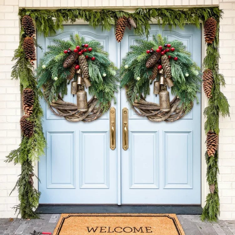 🎄🎅Christmas Presale - 49% OFF🎄-armhouse Christmas Wreath, Boho Wreath, Holiday Wreath