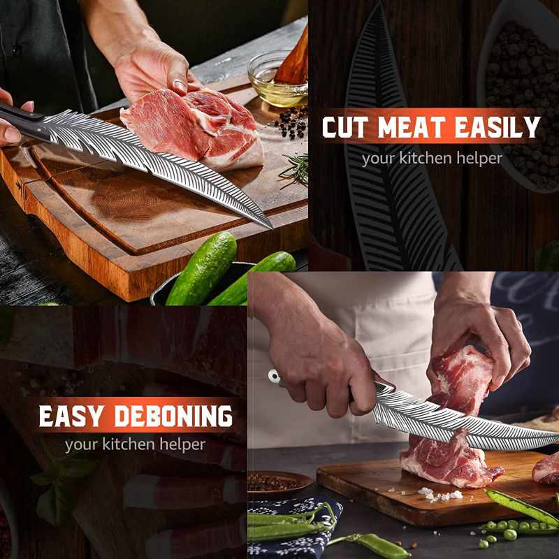 💝2023 Father's Day Save 48% OFF🎁Carbon Steel Carving Feather Cooking Knife(BUY 2 GET FREE SHIPPING)