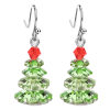 Green Austrian Crystal Christmas Tree Earrings