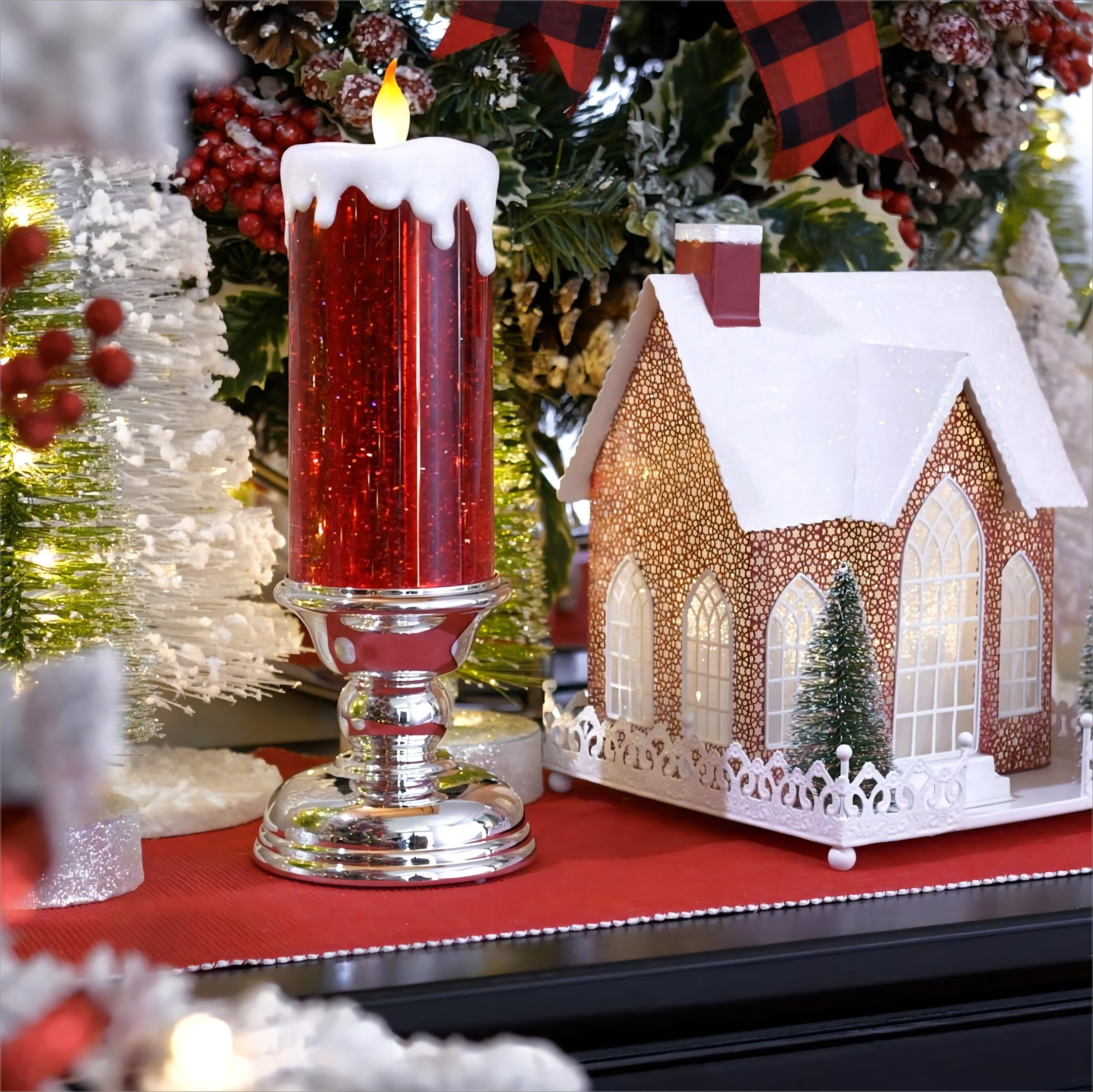 🎄🎄🎄Ealy Christmas Sale - LED Candles With Pedestal Christmas Essentials