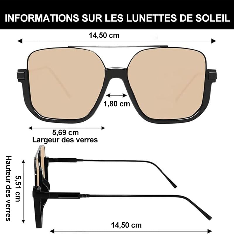 😍Lunettes de soleil aviateur rétro unisexes à verres teintés, tendance et faciles à assortir