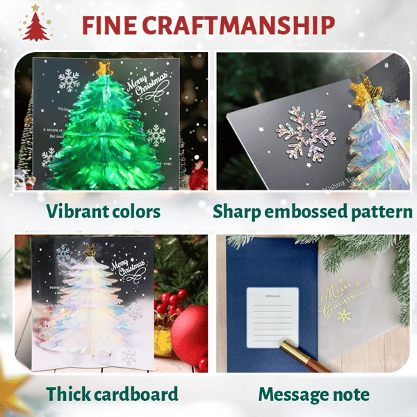 🎅Hot Sale 49% OFF -✨️ 3D Christmas Handmade Cards，BUY 5 GET 3 FREE