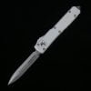 Microtech Silver White Handle OTF Straight Jump Knife