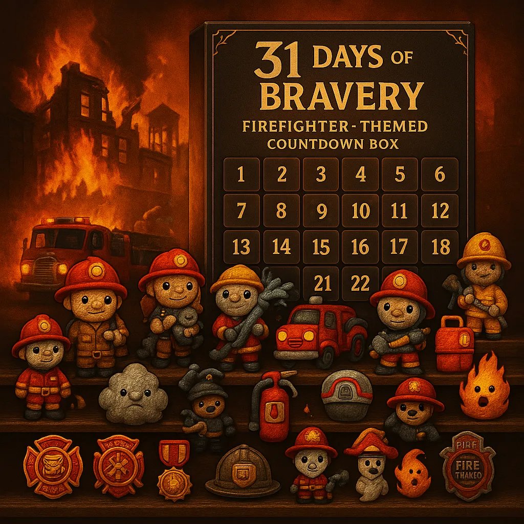🔥2025 New Release 49% OFF - 🧑‍🚒31 Days of Bravery – Firefighter-Themed Countdown Box