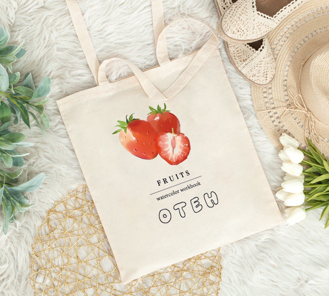 𝙊𝙏𝙀𝙃® Watercolor Canvas bag-Fruites