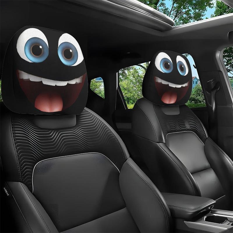Last Day Promotion 70% OFF - 😆Funny Cartoon Car Headrest Covers – 2PCS Universal Fit 🚗
