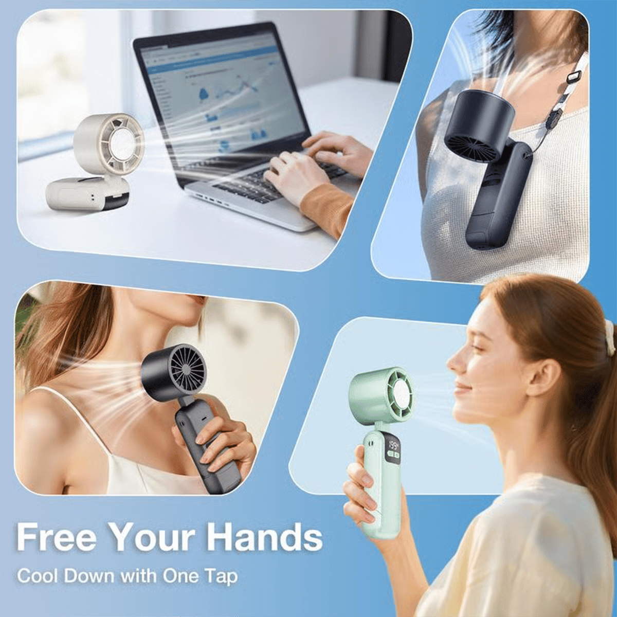 🔥Last Day Promotion 50% OFF🔥Multifunctional Portable Turbo Handheld Cooling Fan