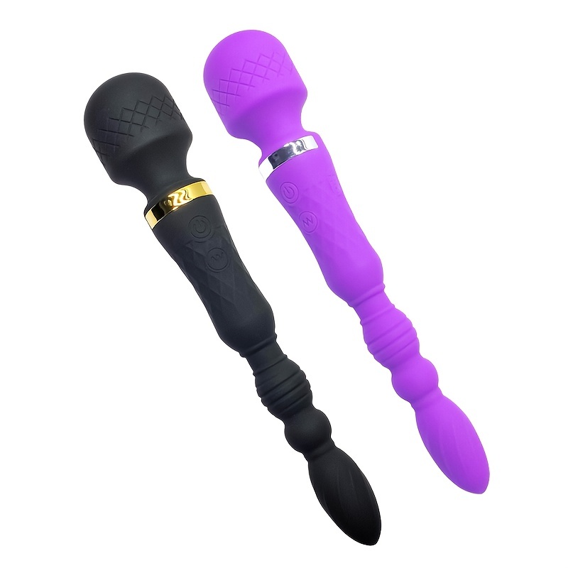 SHEMESIX - Powerful Dildo Vibrator Female AV Wand Stimulating Clitoris G-Spot Anal Plug Bead Dual Motor