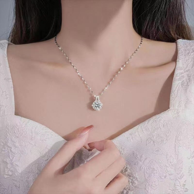 🔥Last Day 70% OFF💕S925 Sterling Silver Moissanite Sunflower Pendant Necklace