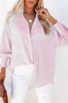 💥LAST DAY SALE 50% OFF💥Mid-Length Smocked Shirt With Striped Lapel And Oversized Drawdown Sleeves