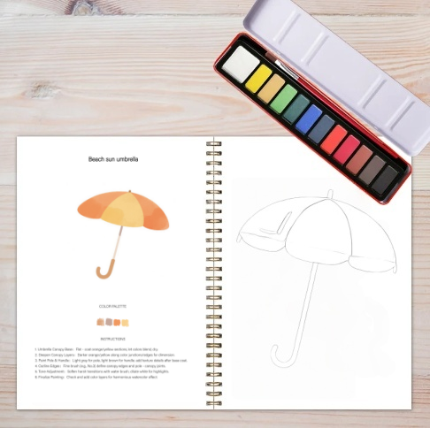 ⏰Last Day 60% OFF Sale🖼️Beginner-Friendly💝Watercolor Fun Workbook