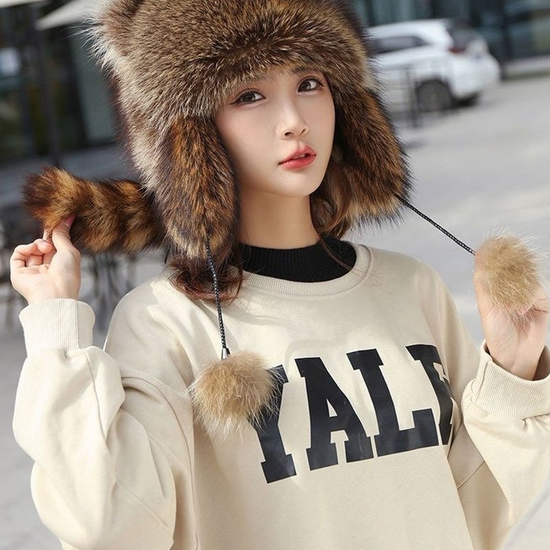 Cute Faux fur Raccoon Tail Parent-Child Plush Hat (Buy 2 FREE Shipping)