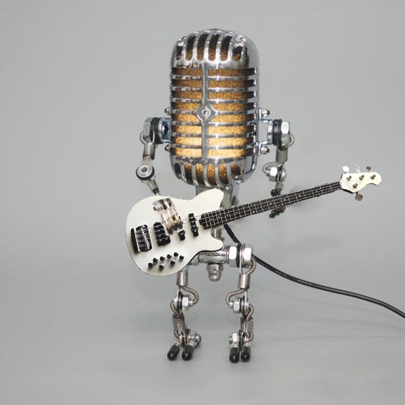 (🔥Last day promotion-49% OFF)Vintage Metal Microphone Robot Desk Lamp-BUY 2 FREE SHIPPING