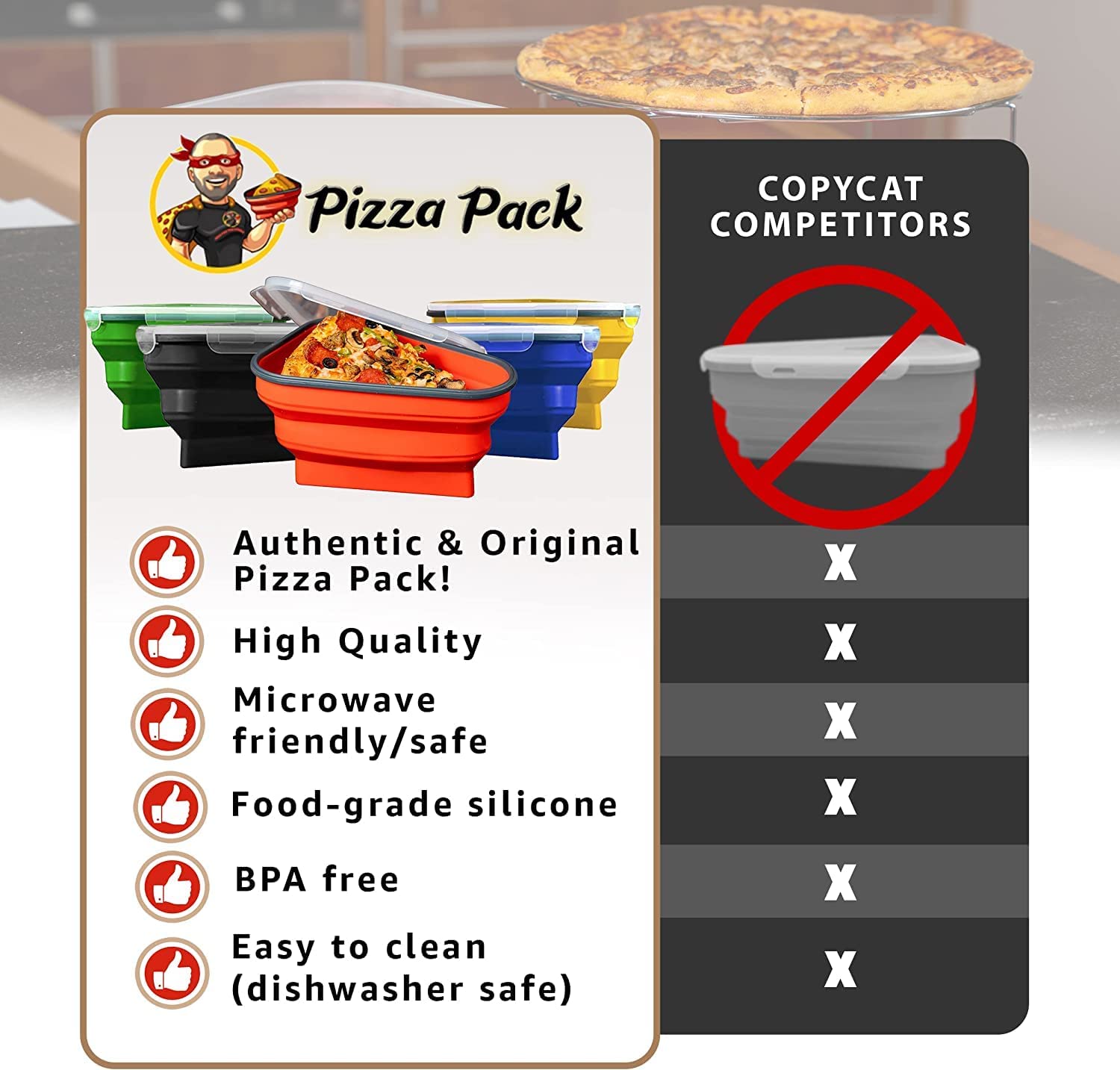 ✨2023 New Products Flash sale✨Collapsible Container For Pizza 🍕 Buy 2 Get Extra 5% OFF & Free Shipping