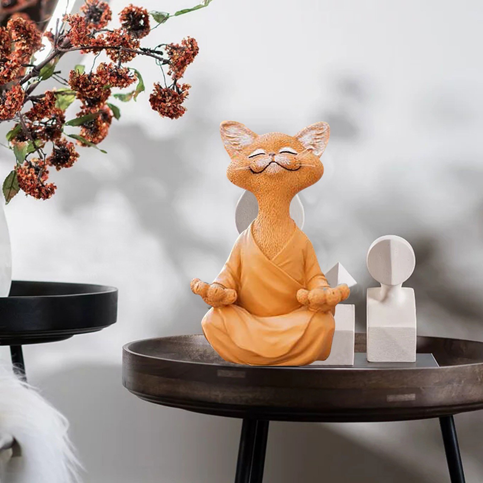 (🌲Last Day Promotion - 49% OFF) Happy Buddha Cat Figurine--Buy 3 Free Shipping