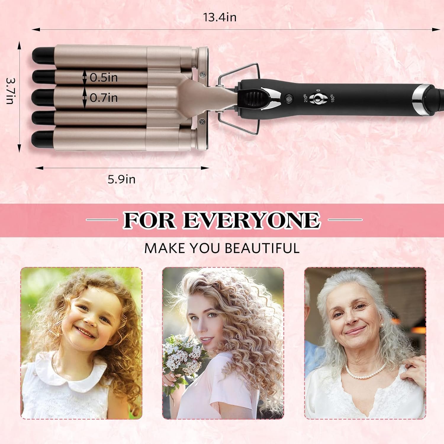 🎄TikTok Christmas Sale - 70% OFF✨5 Barrel Curling Iron Wand