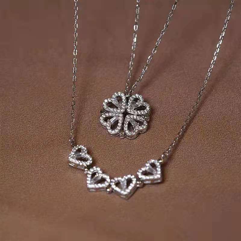 🍀Four Leaf Heart Shape Necklace💖2022 Summer Hot Sale 50% OFF