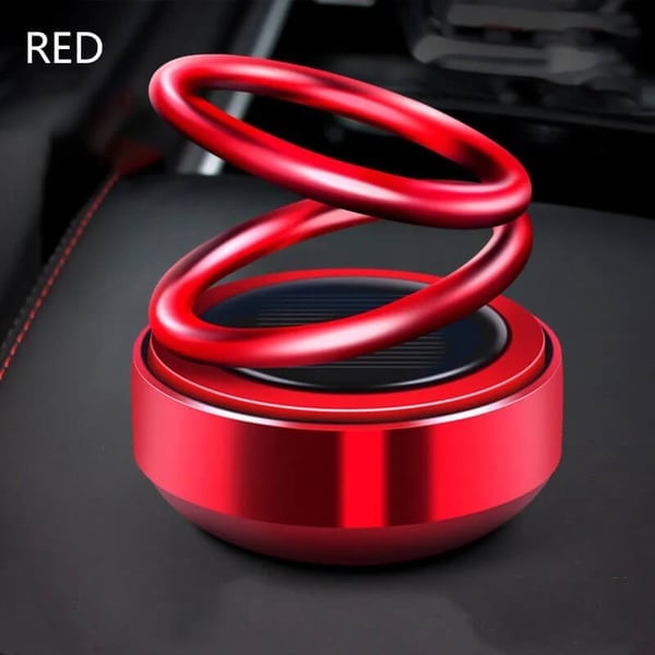 🚗Solar Rotating Double Ring Suspension Car Aromatherapy Ornament💖