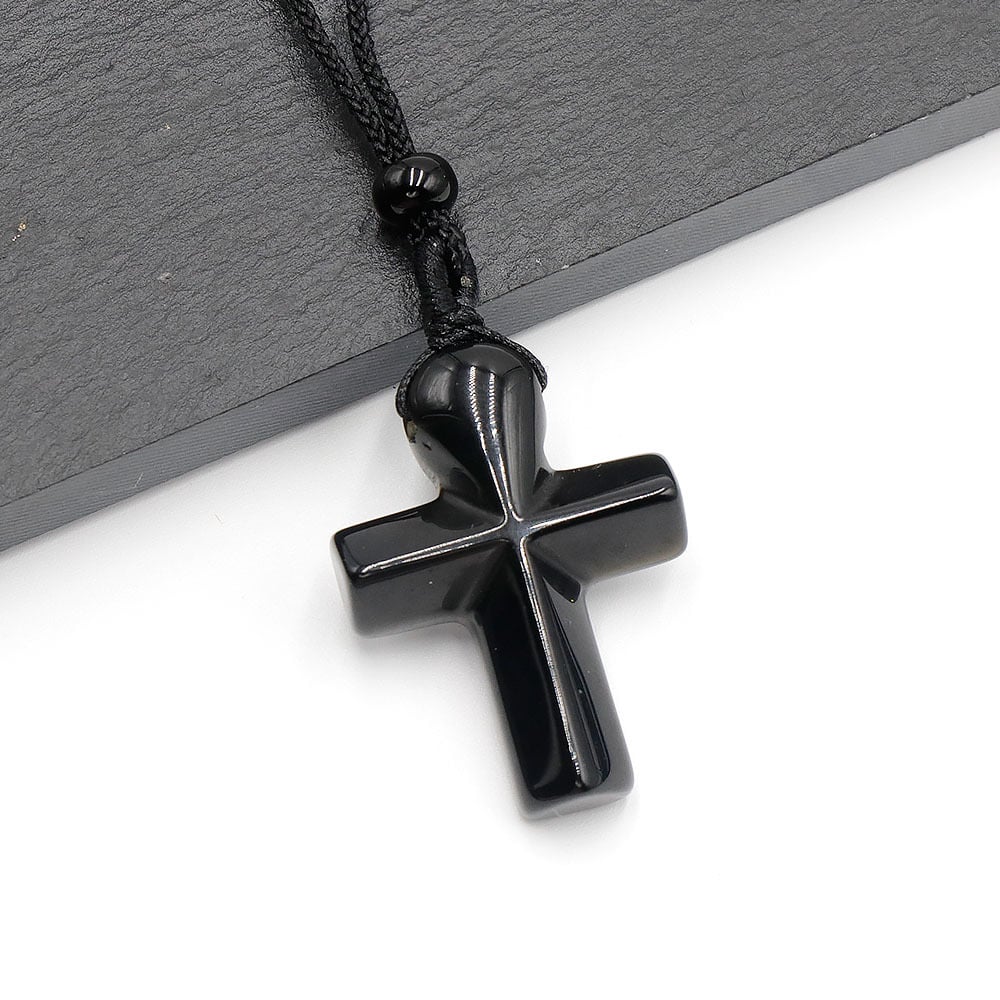 ✝️100% Handmade Natural Crystal Cross Necklace