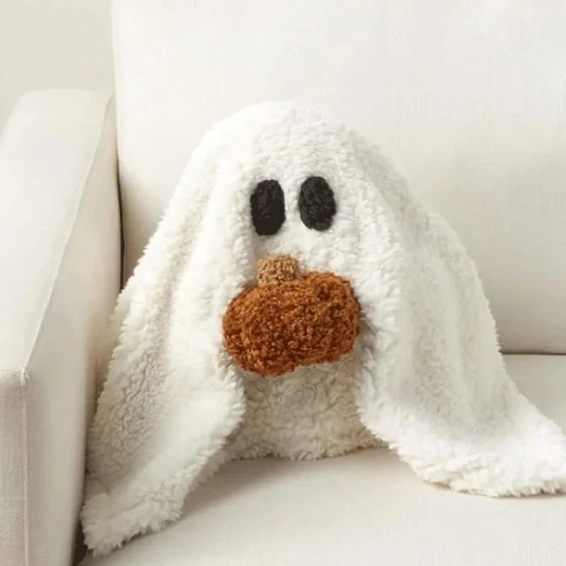 👻Ghost with Pumpkin🎃 Pillow Halloween