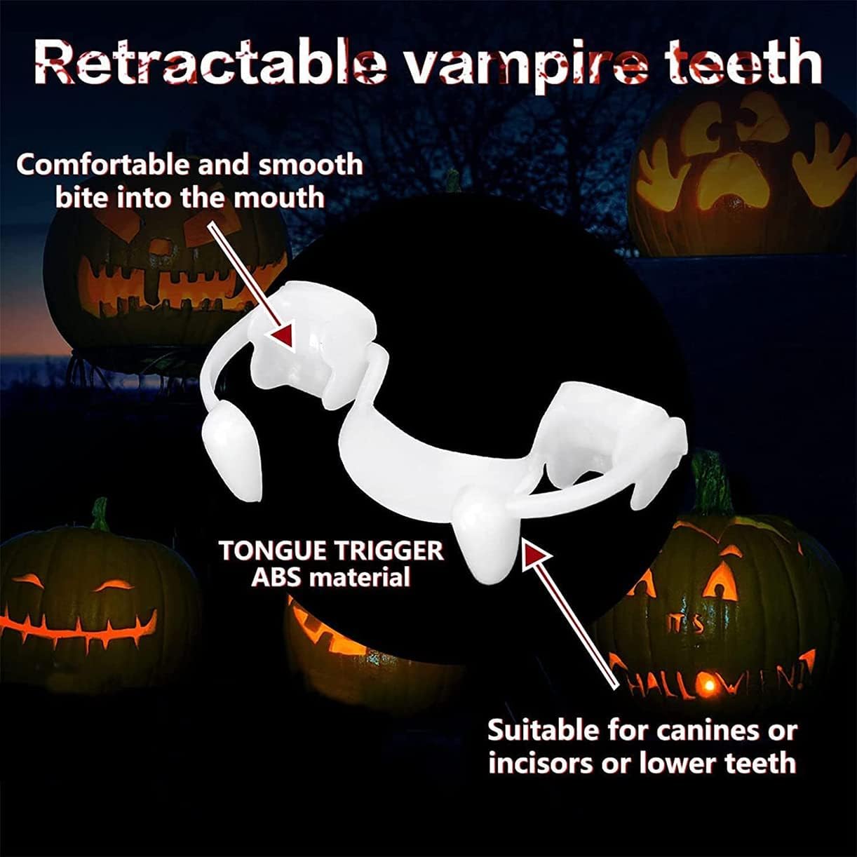 🔥 Halloween hot sale🎃-Retractable Halloween Vampire Fangs🧛‍♂️