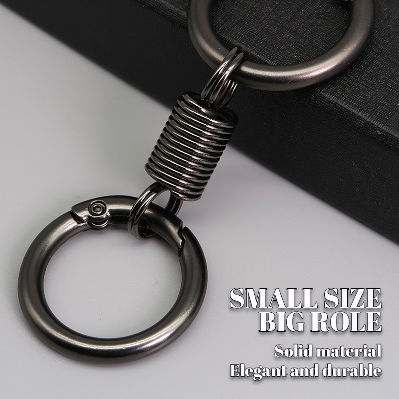 (🎄 Christmas Hot Sale - 49% OFF) 🔑Titanium Alloy Spring Double Ring Keychain - Buy 5 Get 5 Free