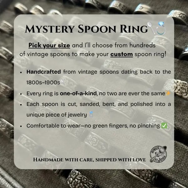 🥄💍Mystery Spoon Ring - Vintage Handcrafted Antique Spoon Ring