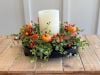 🍁Fall Harvest Sale: 60% OFF! Fall Candle Ring Wreath: Green Leaf Vine, Pumpkins & Berries - 14 Inch