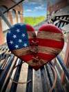 💖Handmade Wood American Flag Heart - Buy 2 Free Shipping