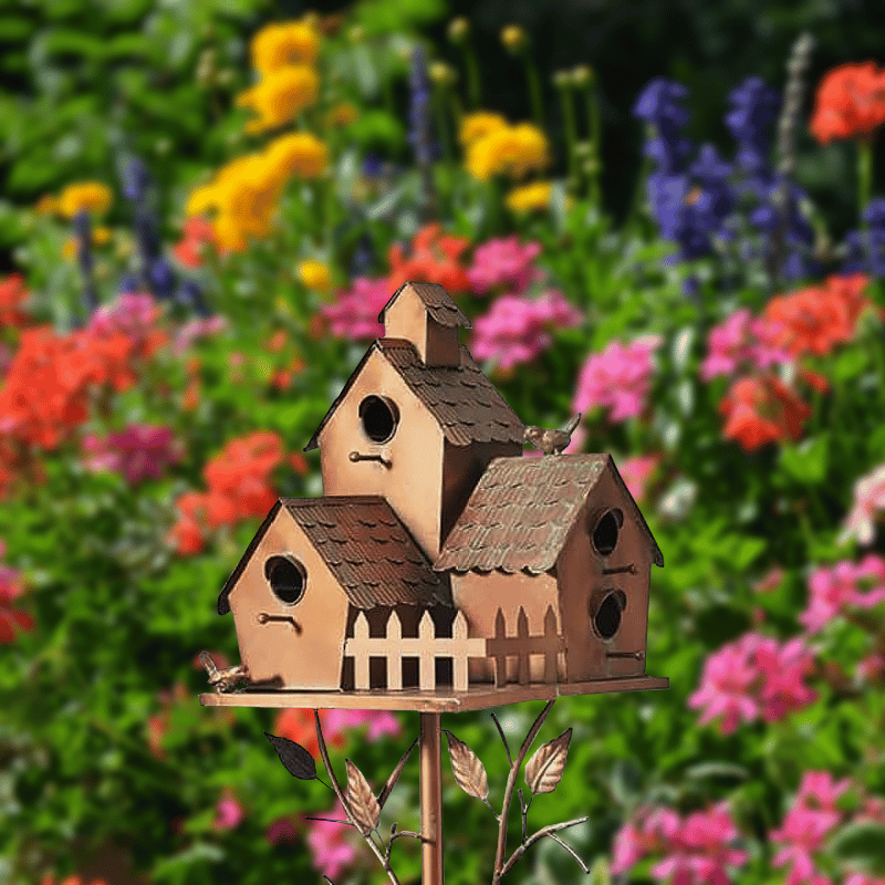 ❤️<strong>Handmade</strong> Metal Birdhouse Garden Stakes