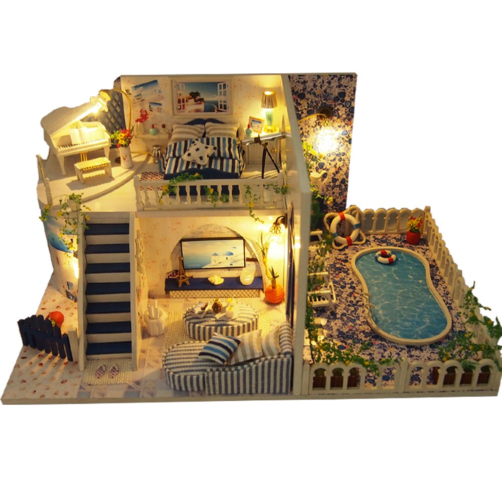 House Handwork Assembled Model-Santorini-FREE SHIPPING