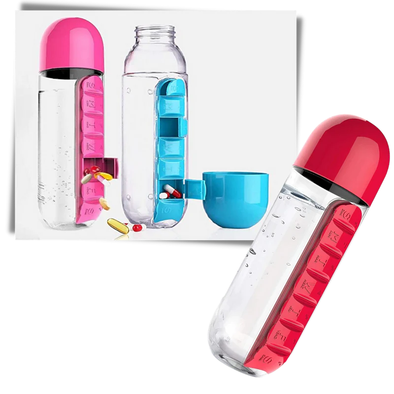 (🌲Early Christmas Sale- SAVE 48% OFF)Pill&vitamin Organizer Water Bottle(BUY 2 GET FREE SHIPPING)