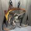 Metal Bass Fish with Hooks Plasma Cut Sign Art Fishing Art Gone Fishing