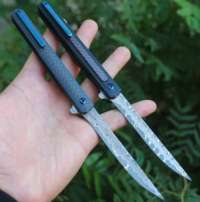 Carbon fiber handle Damascus Blade Knife
