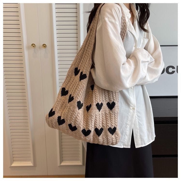 🔥 Last Day Promotion 50% OFF 🎒 Dopamine Love knit bag Knitted wool bag large capacity shopping bag - Buy 2 Get Free Shipping