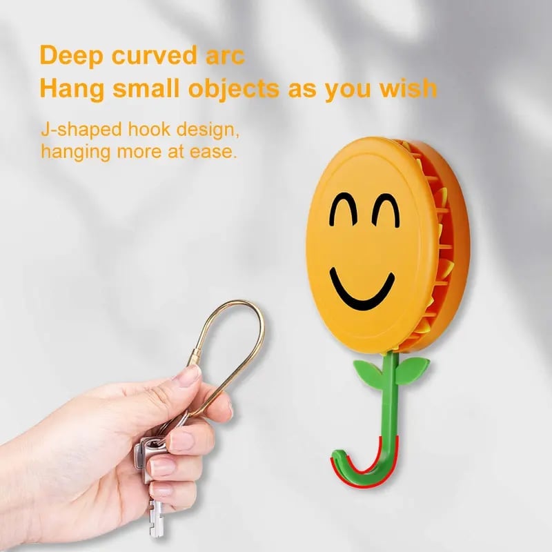 🌻Smiling Sunflower Wall Hook – Easy Wall Storage Hack for Key