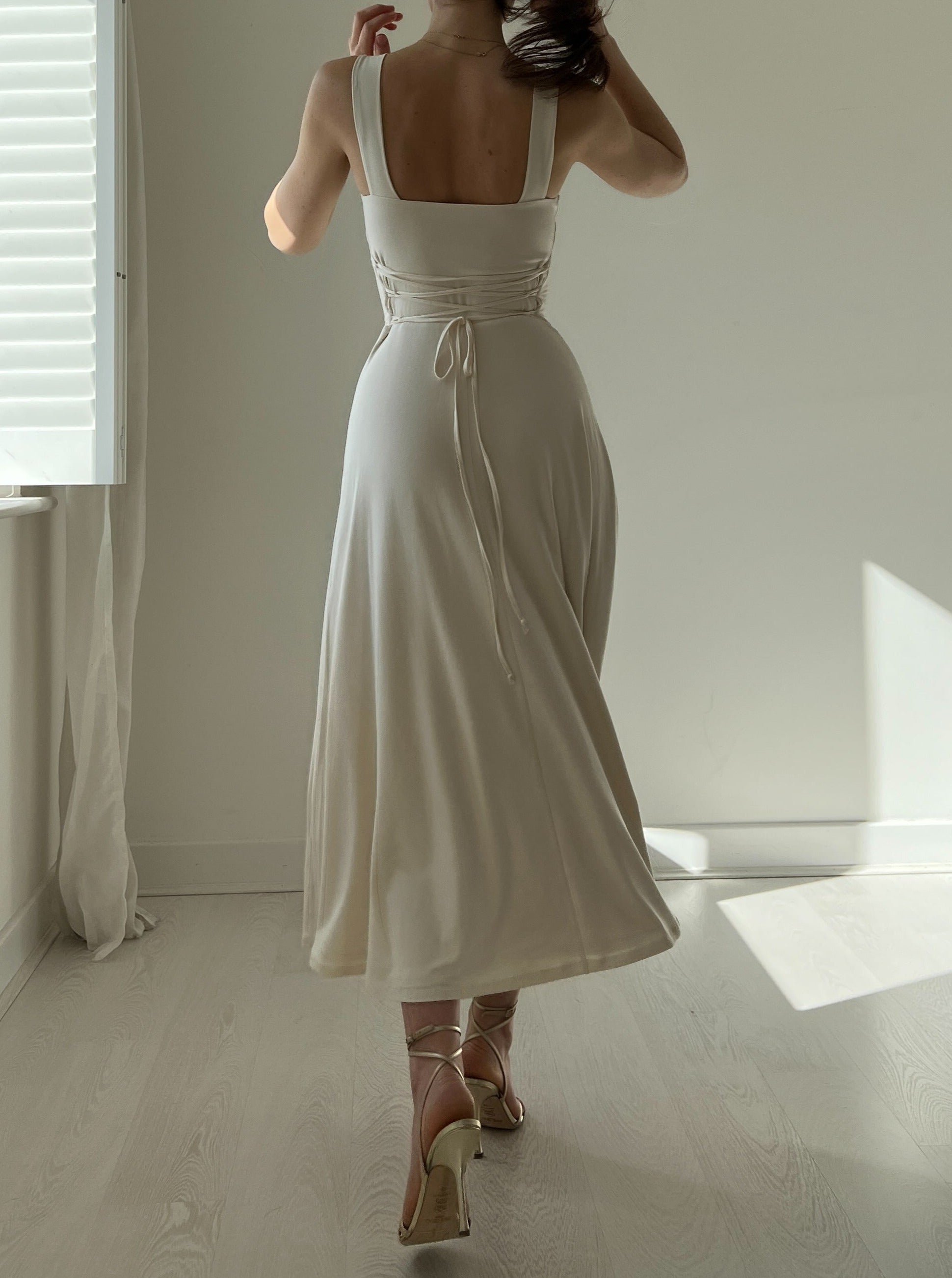 🔥Last Day 49% OFF - 💗2023 NEW WOMEN'S THICK STRAPS MIDI DRESS