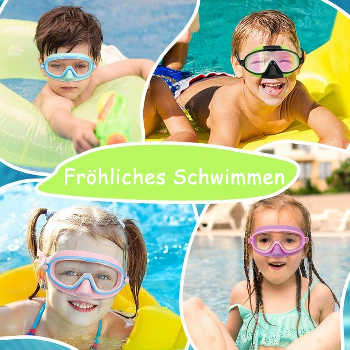 🏊‍♀️Heißer Verkauf : Kaufen Sie 1 und erhalten Sie 1 gratis🏊‍♀️ HD-Schwimmbrille für Kinder mit großem Rahmen, wasserdicht und beschlagfrei