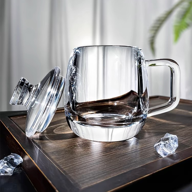 Handmade Natural Quartz Crystal Transparent Tea Cup(10.8oz/320ml)