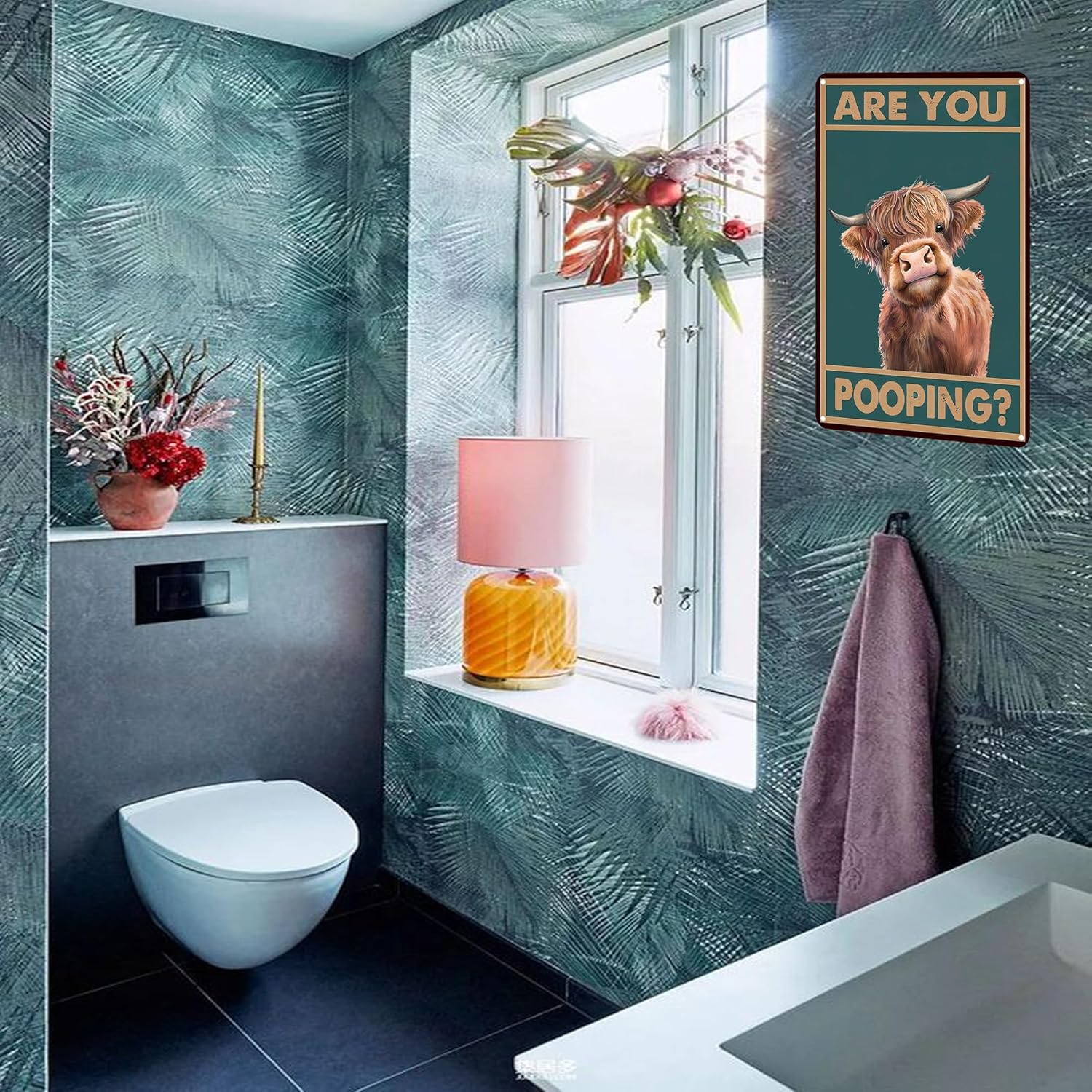Funny 'Are You Pooping?' Bathroom Wall Decor