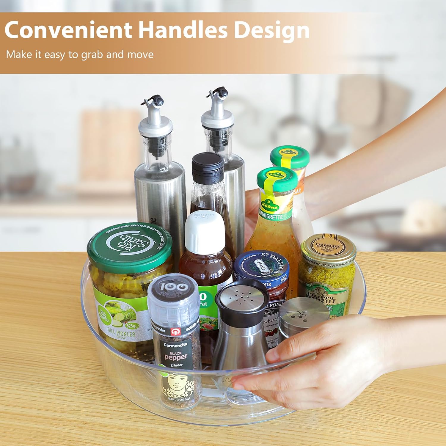 4 Pack Lazy Susan Organizer for Cabinet, Upgraded 11.5