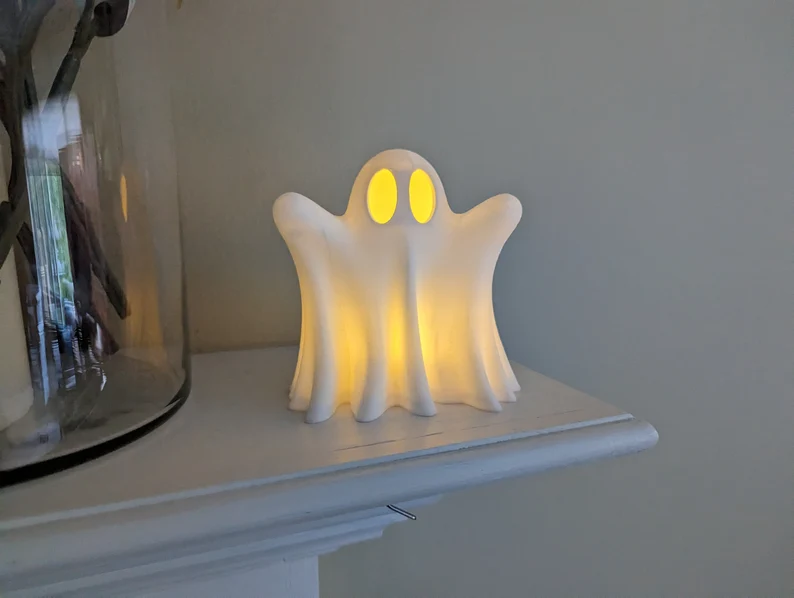 <strong>🎃Early Halloween Sale</strong> 👻Charming 3D Printed Ghost with LED Tea Light