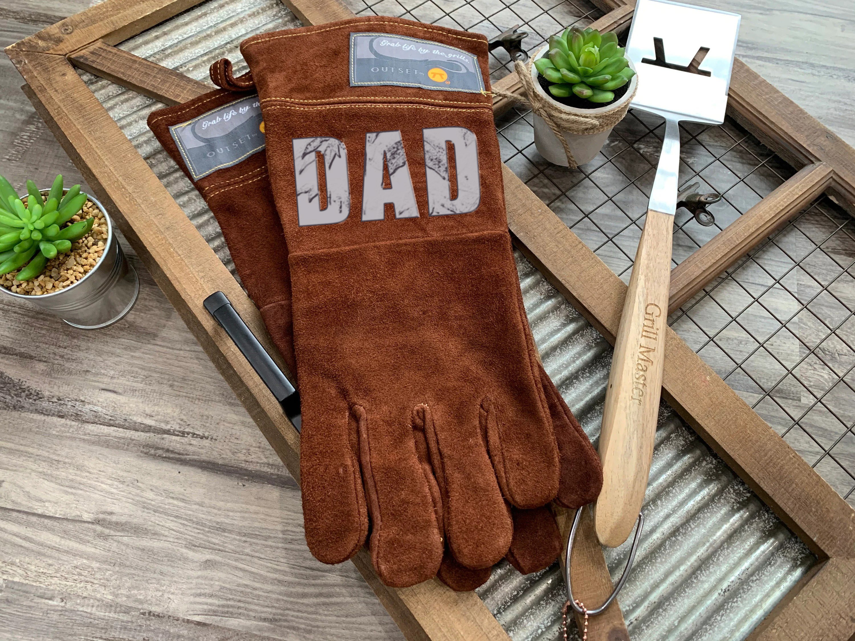 🔥Father's Day Sale 50% OFF - Handmade DAD Leather Grilling Gloves