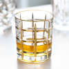 Gold Rim Grid Whiskey Glass